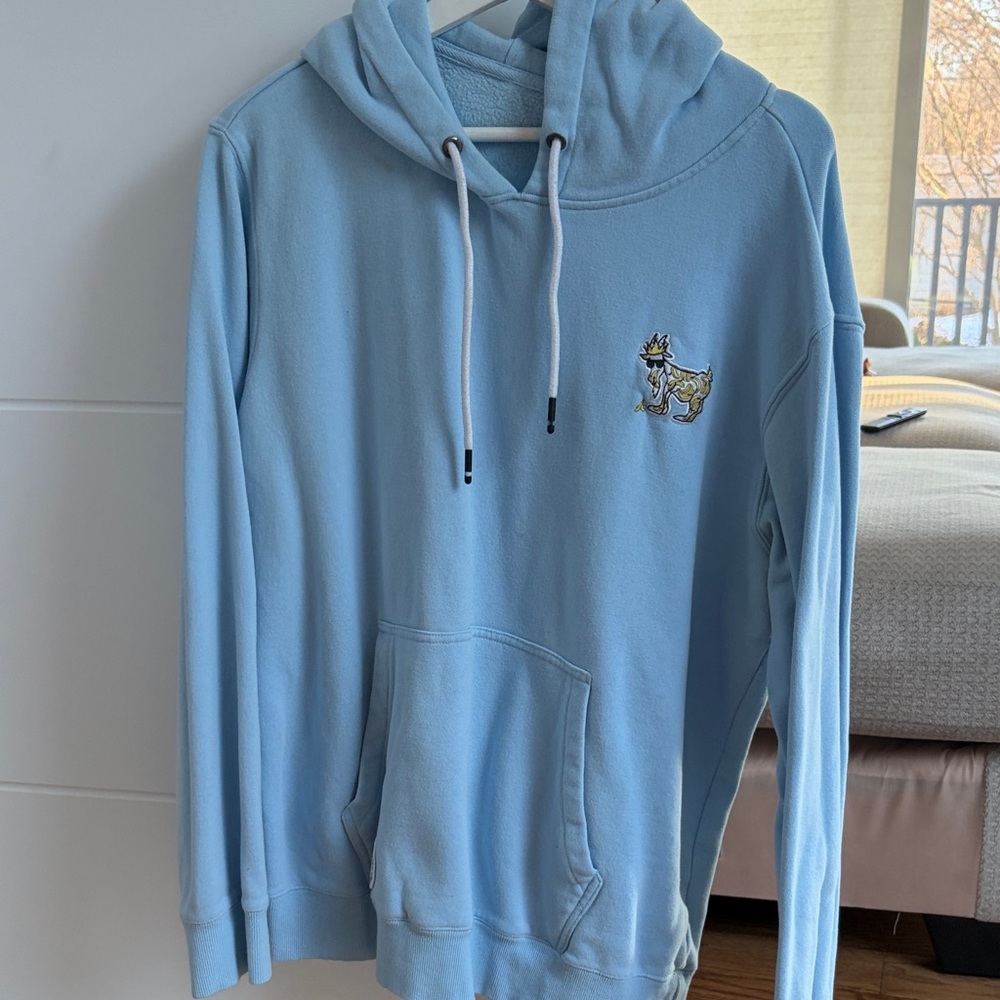 Light Blue Hoodie with Embroidered Logo
